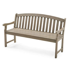 Load image into Gallery viewer, Outdoor Curved Back 5-Ft Garden Bench with Arms in Driftwood Finish