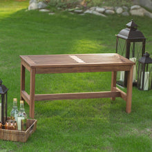 Load image into Gallery viewer, 3-Ft Outdoor Backless Garden Bench in Dark Brown Wood Finish