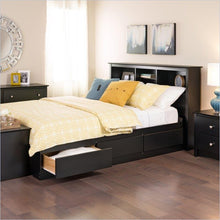 Load image into Gallery viewer, Twin XL Platform Bed with Bookcase Headboard &amp; 3 Storage Drawers
