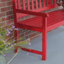 Load image into Gallery viewer, 5-Ft Outdoor Garden Bench in Red Wood Finish with Armrest