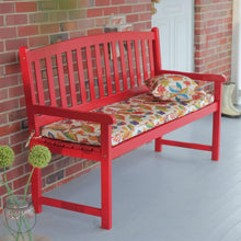 Load image into Gallery viewer, 5-Ft Outdoor Garden Bench in Red Wood Finish with Armrest