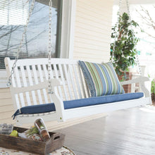 Load image into Gallery viewer, Outdoor Patio Deck 4-Ft Porch Swing in White Wood Finish