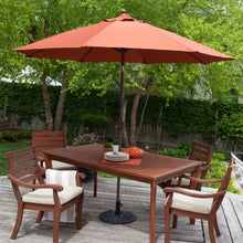 Load image into Gallery viewer, 9-Ft Push Button Tilt Patio Umbrella with Rust Red Orange Shade and Bronze Finish Pole