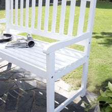 Load image into Gallery viewer, 5-Ft Wood Garden Bench with Curved Slat Back and Armrests in White