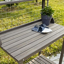 Load image into Gallery viewer, Durable Fir Wood Potting Bench Outdoor Garden Storage Table in Dark Brown