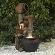 Load image into Gallery viewer, Clay Pot Style Indoor and Outdoor Fiberglass Illuminated Fountain