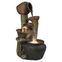 Load image into Gallery viewer, Clay Pot Style Indoor and Outdoor Fiberglass Illuminated Fountain
