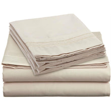 Load image into Gallery viewer, King size 4-Piece Sheet Set in Beige Cream Brushed Microfiber