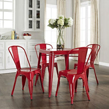 Load image into Gallery viewer, Modern Classic French Cafe Style Metal Dining Table in Red