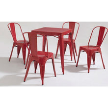 Load image into Gallery viewer, Modern Classic French Cafe Style Metal Dining Table in Red