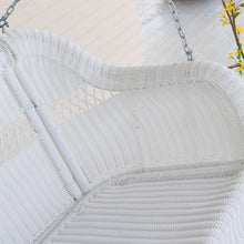 Load image into Gallery viewer, White Resin Wicker Porch Swing with Hanging Chain - 600-lb Weight Capacity