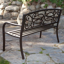 Load image into Gallery viewer, 4-Ft Metal Garden Bench in Antique Black Finish