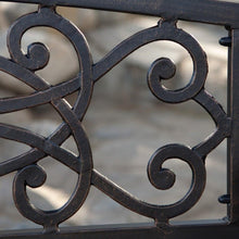 Load image into Gallery viewer, 4-Ft Metal Garden Bench in Antique Black Finish