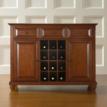 Load image into Gallery viewer, Classic Cherry Wood Finish Dining Room Sideboard Buffet with Wine Storage