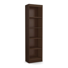 Load image into Gallery viewer, Chocolate Brown Wood Finish 71-inch Tall 5-Shelf Bookcase