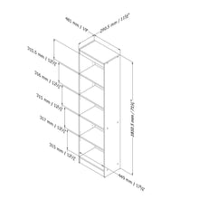 Load image into Gallery viewer, Chocolate Brown Wood Finish 71-inch Tall 5-Shelf Bookcase