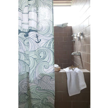 Load image into Gallery viewer, Cotton Shower Curtain with Waves Ship Anchor Octopus Mermaid