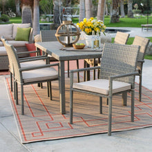 Load image into Gallery viewer, Outdoor Weather Resistant Resin Wicker Patio Dining Chair Arm Chair in Natural