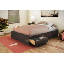 Load image into Gallery viewer, Full size Modern Storage Bed with 3 Drawers in Chocolate Finish