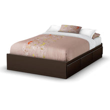 Load image into Gallery viewer, Full size Modern Storage Bed with 3 Drawers in Chocolate Finish