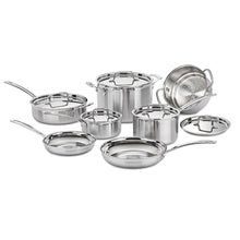Load image into Gallery viewer, 12-Piece Stainless Steel Professional Oven Safe Cookware Set