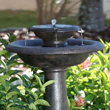 Load image into Gallery viewer, 2-Tier Outdoor Solar Bird Bath Fountain in Oiled Bronze Finish Resin