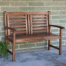 Load image into Gallery viewer, Contemporary Outdoor 2-Seat Garden Bench with Weather Resistant Wood Finish