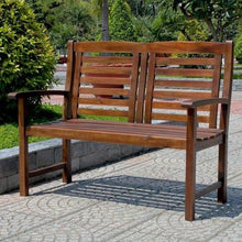 Load image into Gallery viewer, Contemporary Outdoor 2-Seat Garden Bench with Weather Resistant Wood Finish