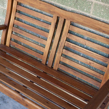 Load image into Gallery viewer, Contemporary Outdoor 2-Seat Garden Bench with Weather Resistant Wood Finish