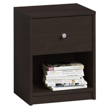 Load image into Gallery viewer, Modern 1-Drawer Bedroom Nightstand in Dark Brown Wood Finish