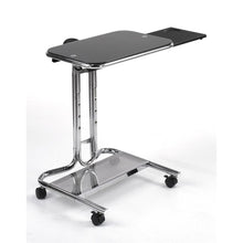 Load image into Gallery viewer, Clear Glass Top Mobile Laptop Computer Cart Desk with Mouse Pad