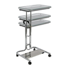 Load image into Gallery viewer, Clear Glass Top Mobile Laptop Computer Cart Desk with Mouse Pad