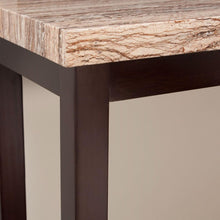 Load image into Gallery viewer, Solid Wood Frame Console Sofa Table in Espresso with Faux Marble Top