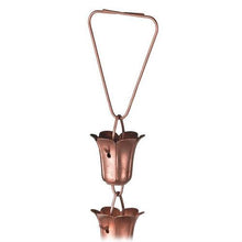 Load image into Gallery viewer, Handmade 8.5 Ft Solid Copper Tulip Rain Chain