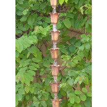 Load image into Gallery viewer, Handmade 8.5 Ft Solid Copper Tulip Rain Chain
