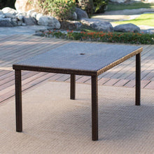 Load image into Gallery viewer, Dark Brown 63-inch Outdoor Resin Wicker Rectangular Patio Dining Table - Seats 6