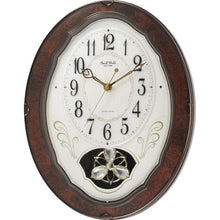 Load image into Gallery viewer, Wood Frame Pendulum Wall Clock - Plays Melodies on the Hour