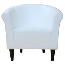 Load image into Gallery viewer, Modern Classic White Faux Leather Upholstered Club Chair - Made in USA