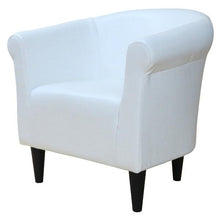 Load image into Gallery viewer, Modern Classic White Faux Leather Upholstered Club Chair - Made in USA