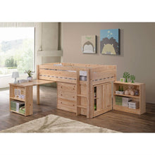 Load image into Gallery viewer, Twin size Kids Teens Bunk Loft Bed in Natural Wood Finish