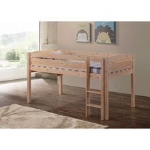 Load image into Gallery viewer, Twin size Kids Teens Bunk Loft Bed in Natural Wood Finish