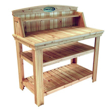 Load image into Gallery viewer, Natural Cedar Wood Potting Bench Garden Work Table with Shelves