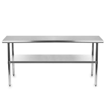 Load image into Gallery viewer, Heavy Duty 72 x 24 inch Stainless Steel Kitchen Restaurant Prep Work Table