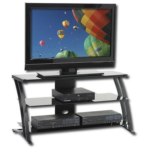 Black Modern Flat Screen Panel TV Stand - Entertainment Center