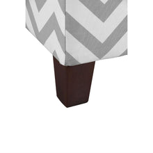 Load image into Gallery viewer, Grey &amp; White Chevron Stripe Padded Storage Ottoman Bench