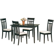 Load image into Gallery viewer, Casual Contemporary 5-Piece Dining Set in Dark Brown Wood Finish