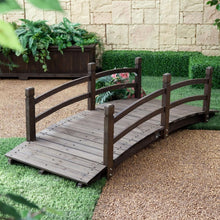 Load image into Gallery viewer, Dark Brown Stain 6-Ft Fir Wood Garden Bridge