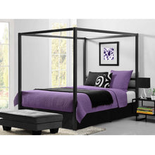 Load image into Gallery viewer, Queen size Modern Canopy Bed in Sturdy Grey Metal