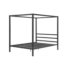 Load image into Gallery viewer, Queen size Modern Canopy Bed in Sturdy Grey Metal