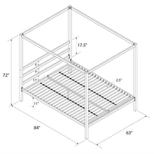 Load image into Gallery viewer, Queen size Modern Canopy Bed in Sturdy Grey Metal